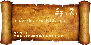 Szádeczky Klára névjegykártya